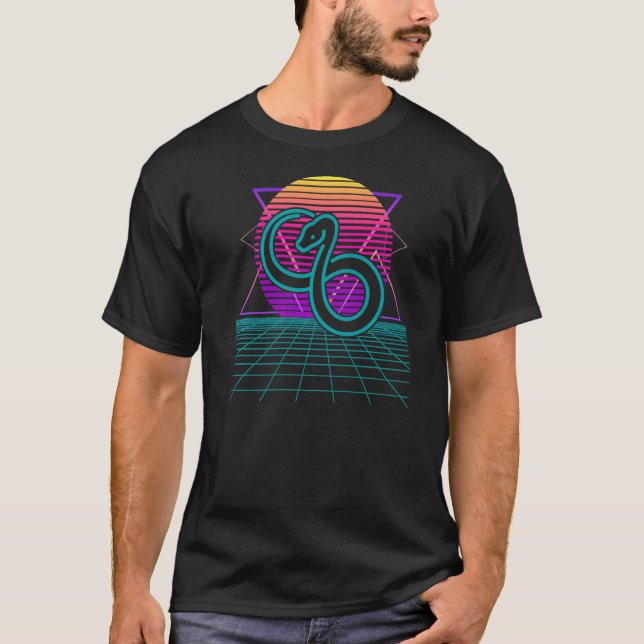 Camiseta Snake Retro 80 Estilo Ball Python Boa Constrictor (Anverso)