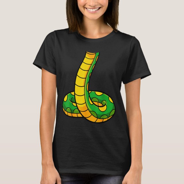 Camiseta Snake Shirt Adult Men Women Kids Green Body Snake  (Anverso)
