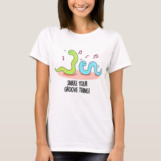 Camiseta Snake Your Groove Thing Funny Disco Pun (Anverso)