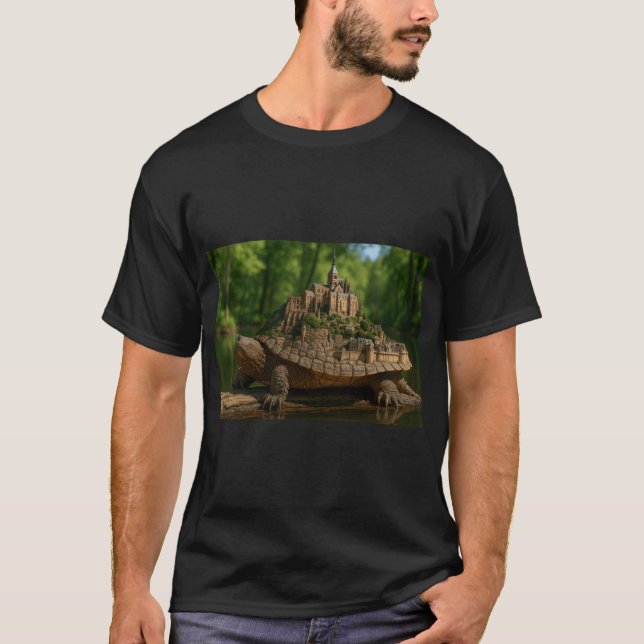 Camiseta Snappingurtle with Le MontSaintMichel Shell retro (Anverso)