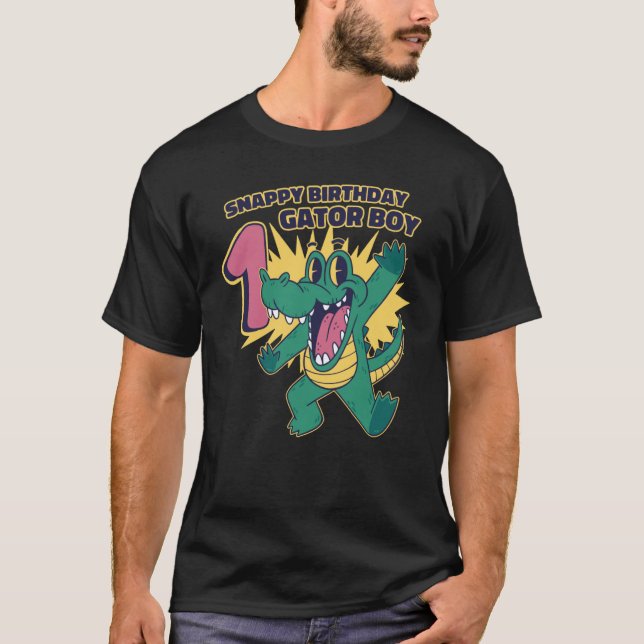 Camiseta Snappy 1ᵉʳ cumpleaños gator Boy lagarto cumpleaños (Anverso)