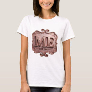 Camiseta Snappy Gold ME ESTABLECIDO 1987 Arte de Texto 3D