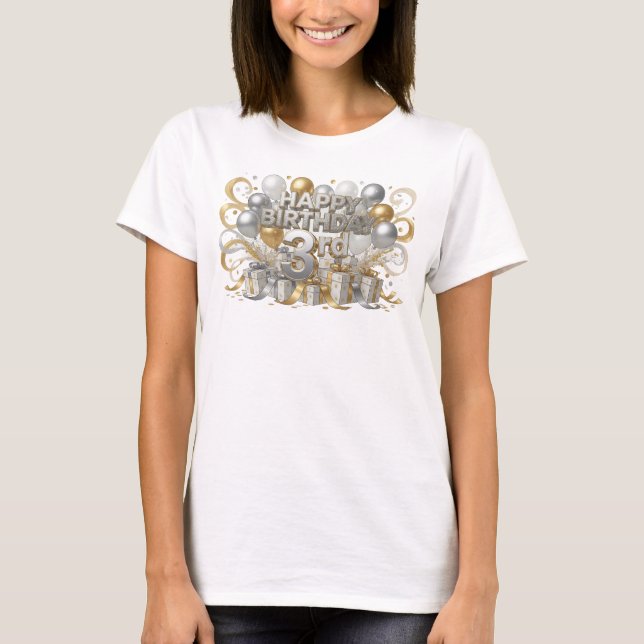 Camiseta Snappy Orange HAPPY BIRTHDAY 3RD (Anverso)