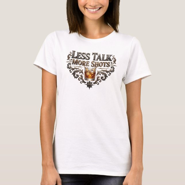 Camiseta Snappy Pink LESS TALK MORE SHOTS Statemen (Anverso)
