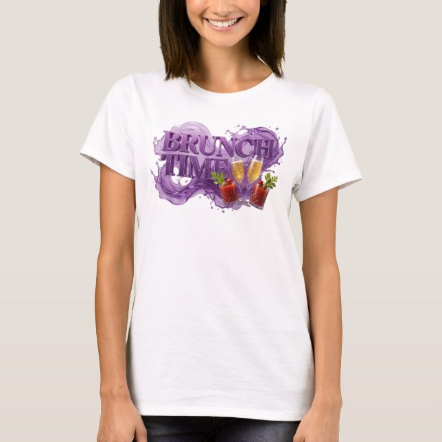 Camiseta Snappy Purple BRUNCH TIME Statement (Anverso)