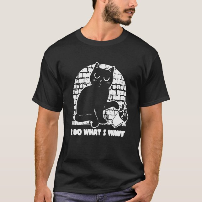 Camiseta Snarky Cat Sarcastic Sarcasm Rude  Irony I Do What (Anverso)