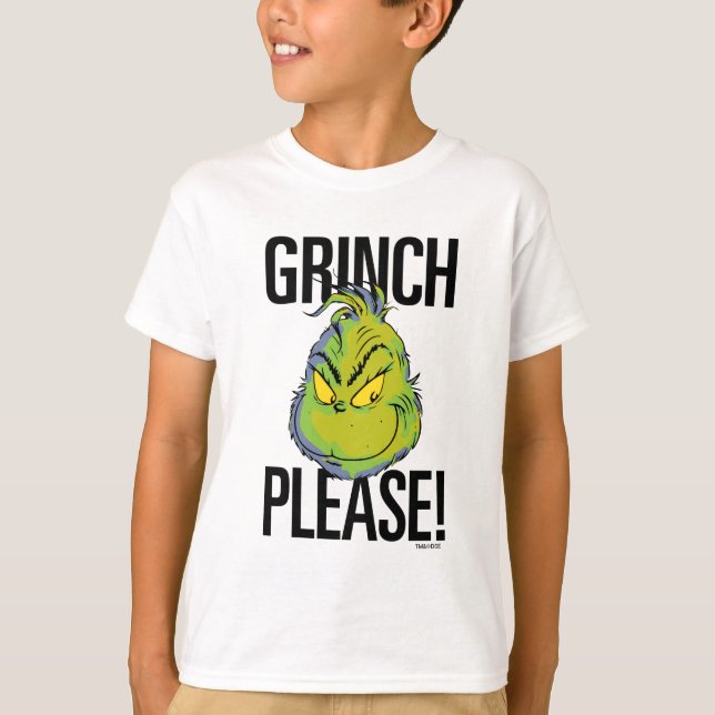 Camiseta Snarky Grinch | Grinch divertida, por favor, cita (Anverso)