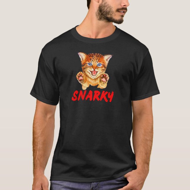Camiseta Snarky Hissing Cat Beware (Anverso)