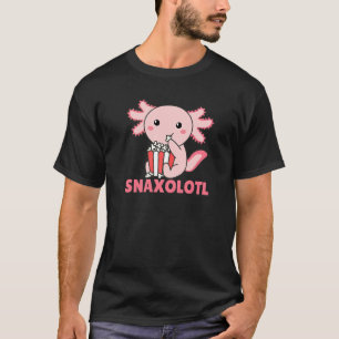 Camiseta Snaxolotl Axolotl Animales Cutáneos Comen Popcorn
