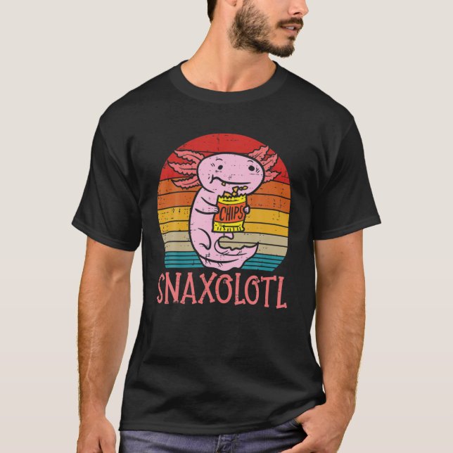 Camiseta Snaxolotl Axolotl Comer Chips Graciosos Snack Comi (Anverso)