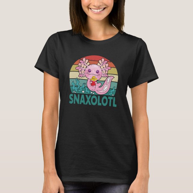Camiseta Snaxolotl Cute Axolotl French Fries Food Animal (Anverso)