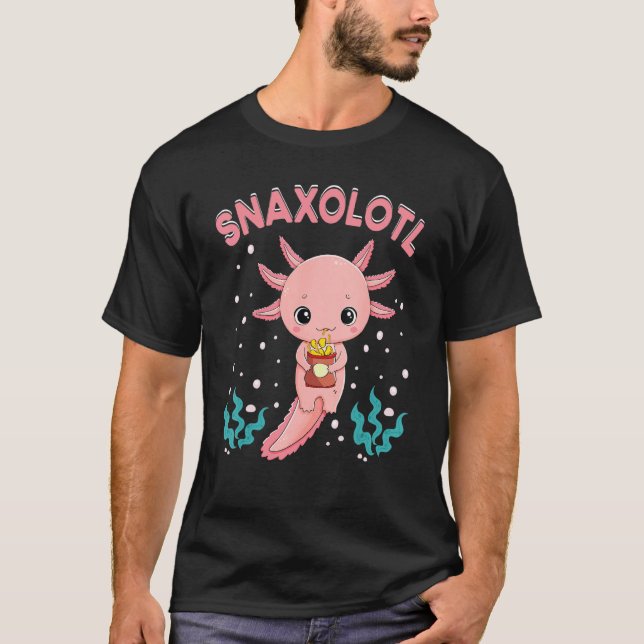 Camiseta Snaxolotl Cute Axolotl French Fries Food Lover Ani (Anverso)
