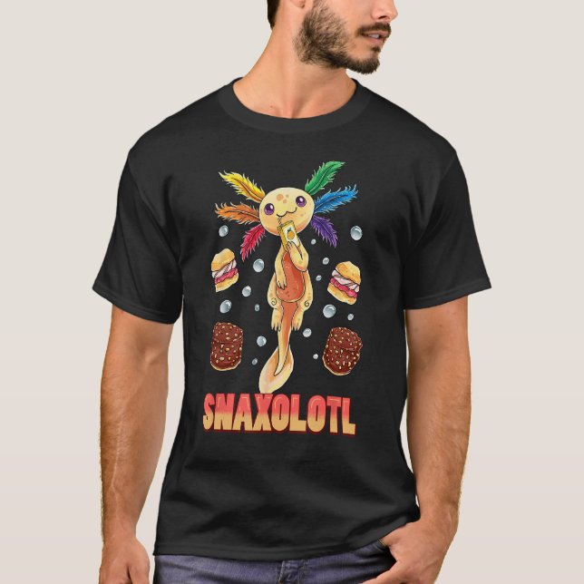 Camiseta Snaxolotl Funny Cute Axolotl Comida Presente de Am (Anverso)