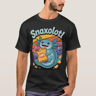 Camiseta Snaxolotl Kawaii Comida de Axolotl Dulces Snacks