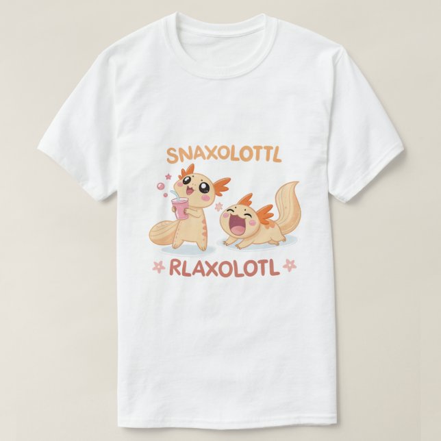 Camiseta Snaxolotl y Relaxolotl Axolotl Amantes T-Sh (Diseño del anverso)