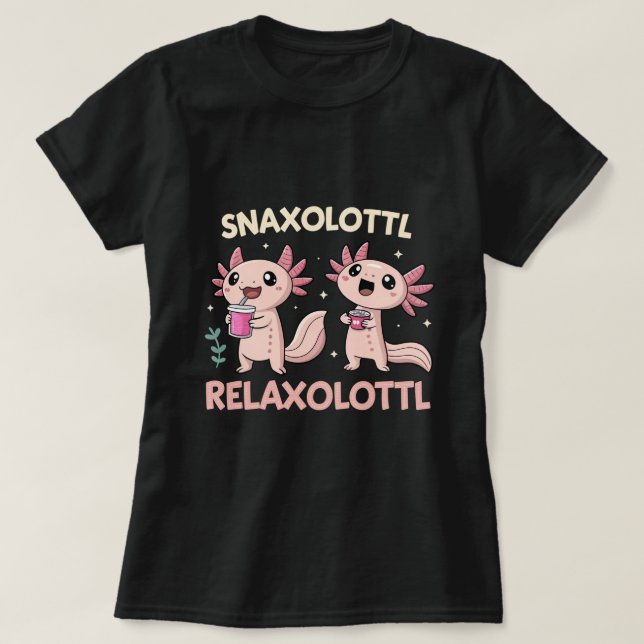 Camiseta Snaxolotl y Relaxolotl Único Funny Axolotl T-Sh (Diseño del anverso)