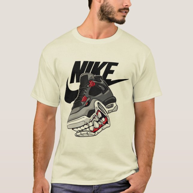 Camiseta Sneaker Monster – Aggressive Streetwear Shoe Graph (Anverso)