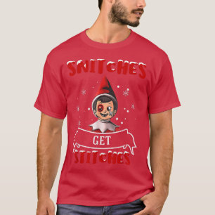 Camiseta Snitches Art Stitches Nieve Navidades Para Hombres