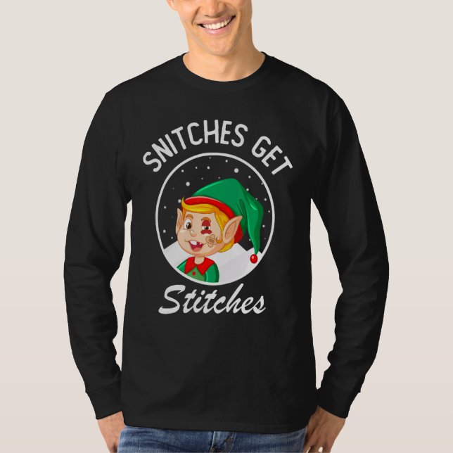 Camiseta Snitches Get Stitches Elf On Shelf Kids (Anverso)