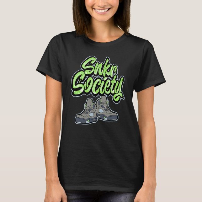 Camiseta Snkr Society Retro Green Bean 5s Unisex Matching (Anverso)