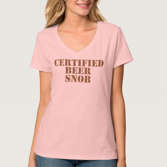 Camiseta Snob certificado de la cerveza (Anverso)