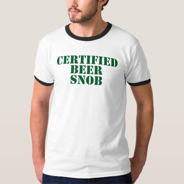 Camiseta Snob certificado de la cerveza (Anverso)
