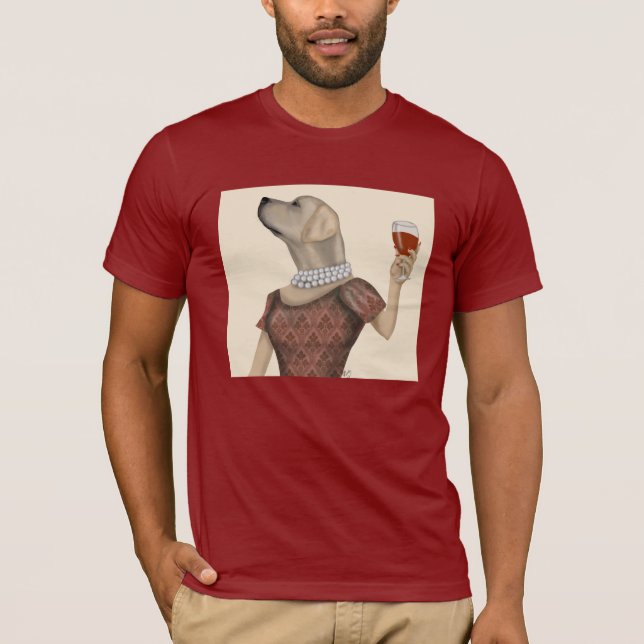 Camiseta Snob de vino de Labrador amarillo (Anverso)