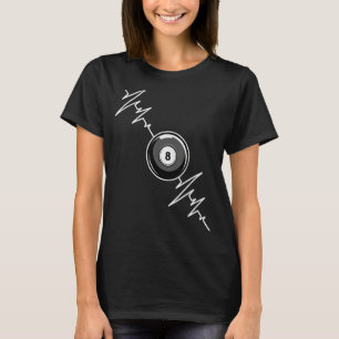 Camiseta Snooker Heartbeat Rate ECG 8Ball Pool Billia