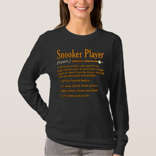 Camiseta Snooker Player Definition Billiards Pool Sports Gr