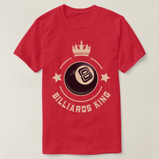 Camiseta Snooker retro de bolas de billar King 8 (Diseño del anverso)