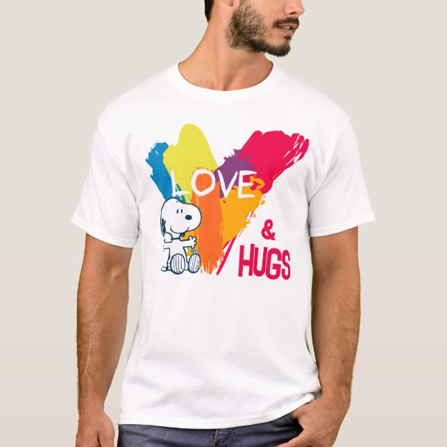 Camiseta Snoopy | Corazón de amor arcoiris (Anverso)