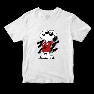 Camiseta Snoopy Joe Cool Estilo Dibujo a Mano Cartoon