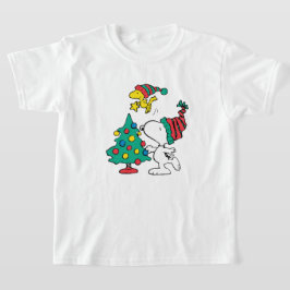 Camiseta snoopy y woodstock en navidad