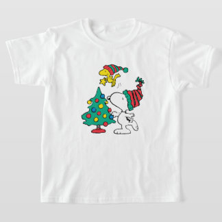 Camiseta snoopy y woodstock en navidad
