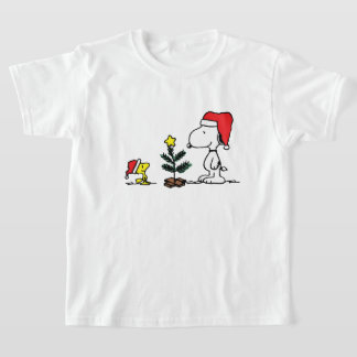 Camiseta snoopy y woodstock navideños clásicos