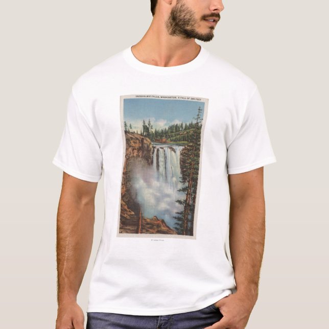Camiseta Snoqualmie baja, WA - vista de caídas en la parte (Anverso)