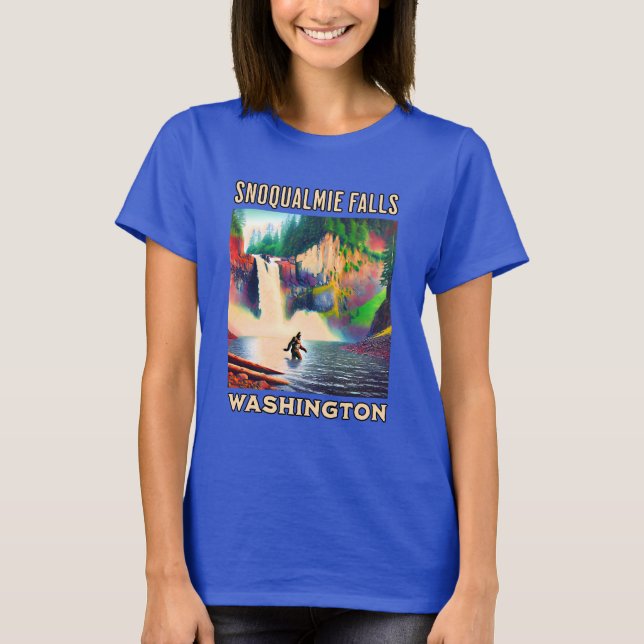Camiseta Snoqualmie Falls Washington Shirt, Sasquatch (Anverso)