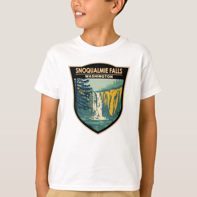 Camiseta Snoqualmie Falls Washington Waterfall Vintage (Anverso)