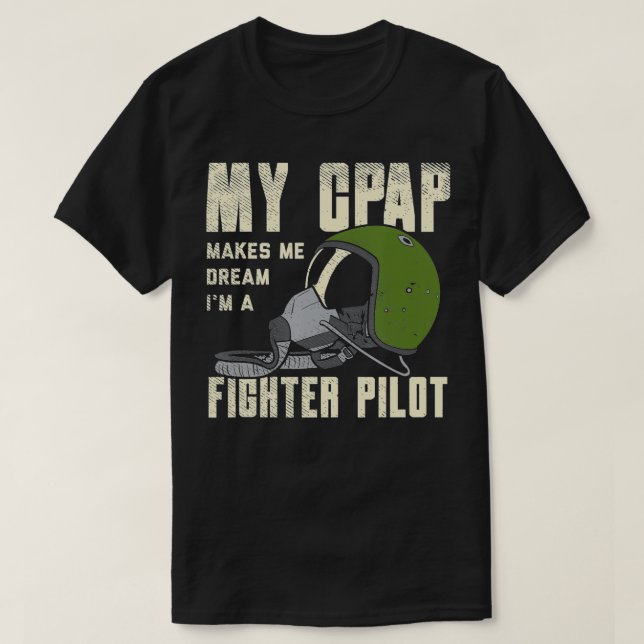 Camiseta Snoring CPAP como máscara piloto de combate regalo (Diseño del anverso)