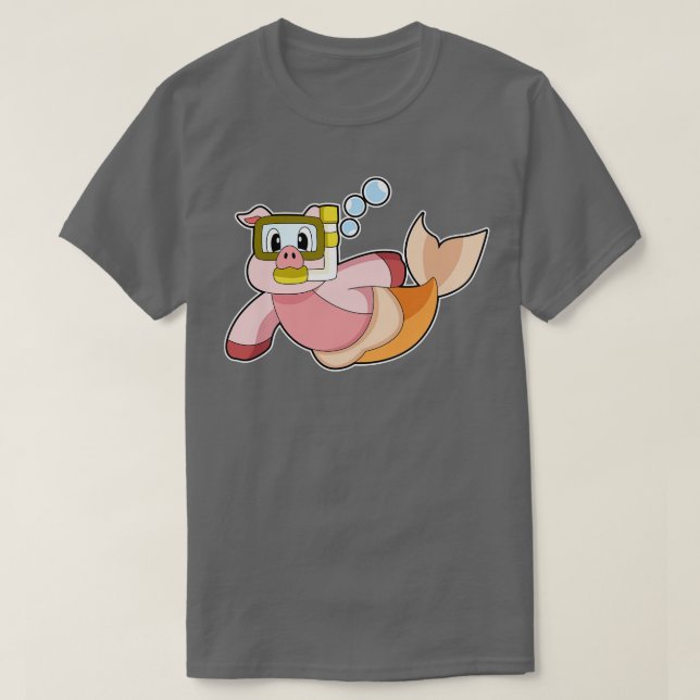Camiseta Snorkel de natación de cerdo (Diseño del anverso)