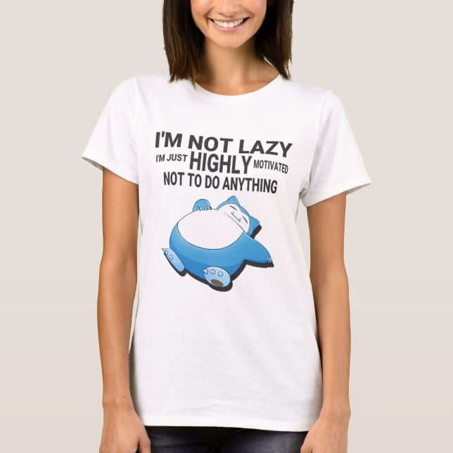 Camiseta Snorlax being lazy from pokemon (Anverso)