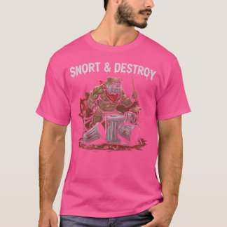 Camiseta Snort Destroy Gracioso Bulldog de Punk Perro Bambo