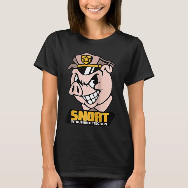 Camiseta Snort Intrusion Detection Pig Cybersecurity Securi (Anverso)
