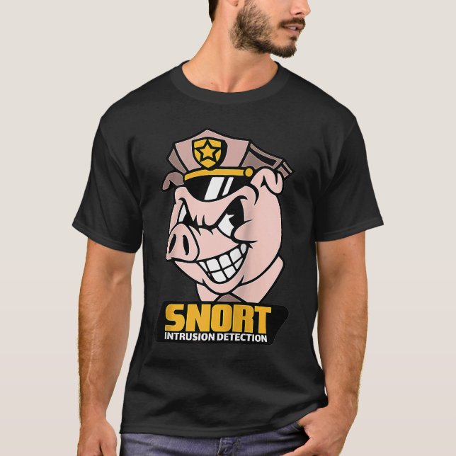Camiseta Snort Intrusion Detection Pig Cybersecurity Securi (Anverso)