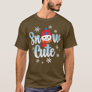 Camiseta Snow Cute  Happy Snowman  Let it Snow Graphic 