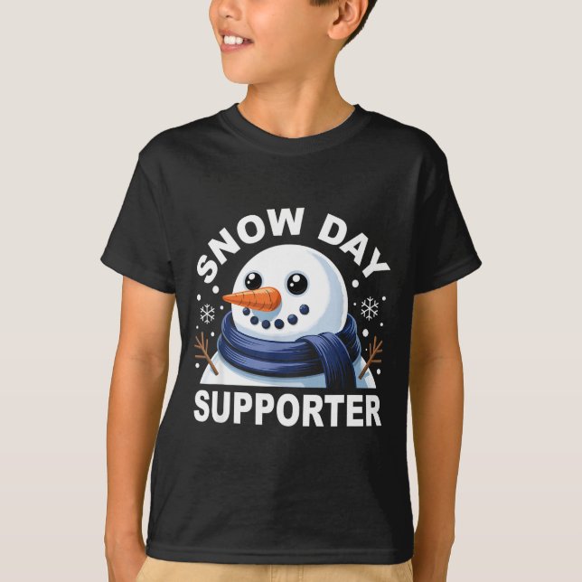 Camiseta Snow Day Suprter Fun Snowman Design For Winter Lov (Anverso)