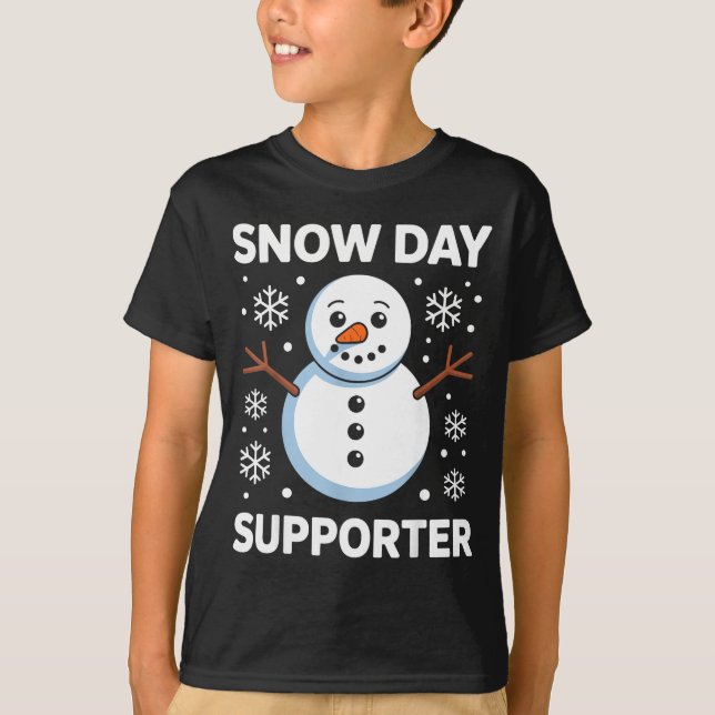 Camiseta Snow Day Suprter Snow Snowflake Snowman Winter Tea (Anverso)