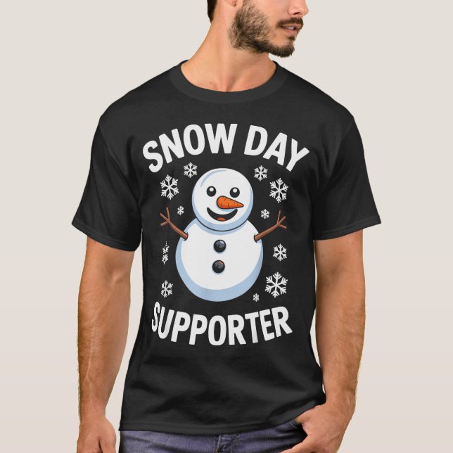 Camiseta Snow Day Suprter Snow Snowflake Snowman Winter Tea (Anverso)