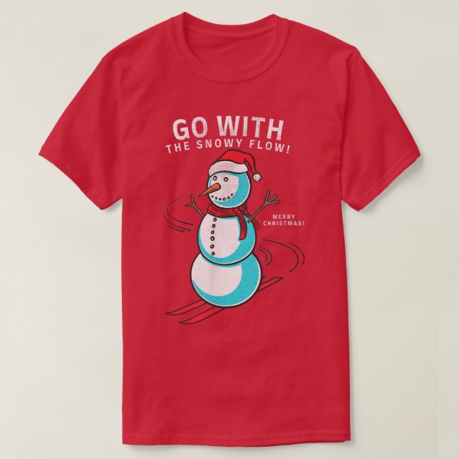 Camiseta Snow Flowing This Christmas Funny Skiing Snowmen  (Diseño del anverso)