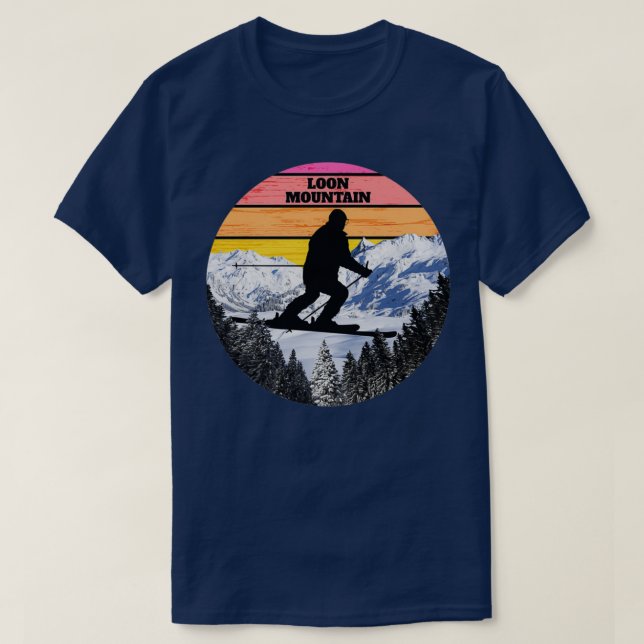Camiseta Snow Ski Loon Mountain Skiing Fields New Hampshire (Diseño del anverso)